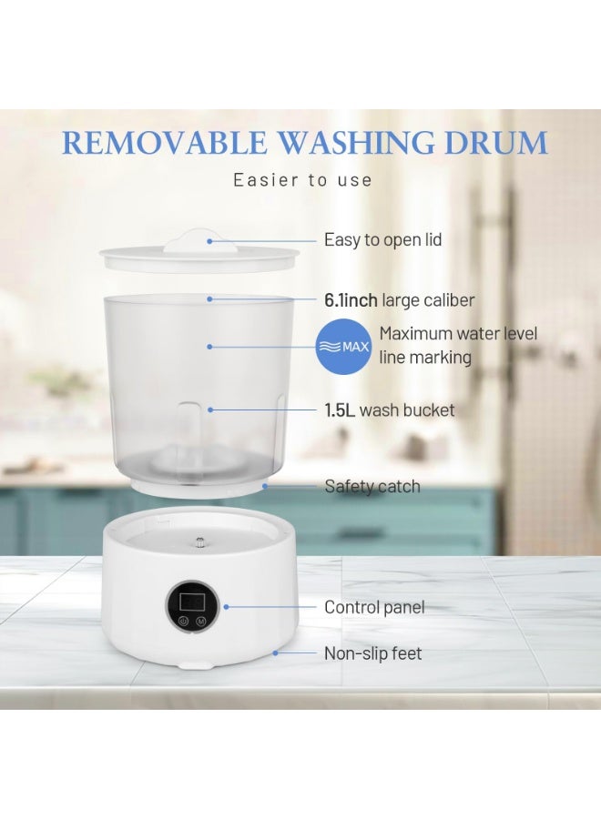 Arabest Washing Machine, Portable Rechargeable Mini Underwear Washing Machine with 1.5L Isolated Tub, Bionic Hand-Wash Technology, 3 Cleaning Modes, 3000mAh Battery for Travel, Camping & Dorm - Image 4